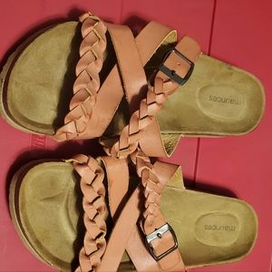 Maurices leather rose colored sandals worn 1x